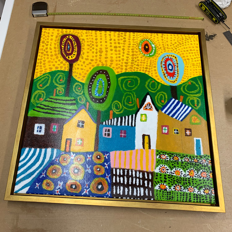 … canvas in de baklijst.