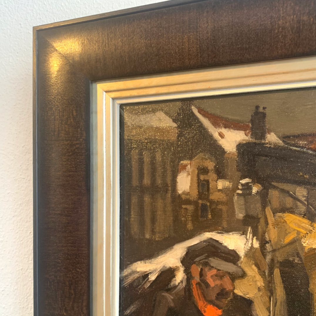 Detail buitenlijst, inleglijst en linnen inlegrand