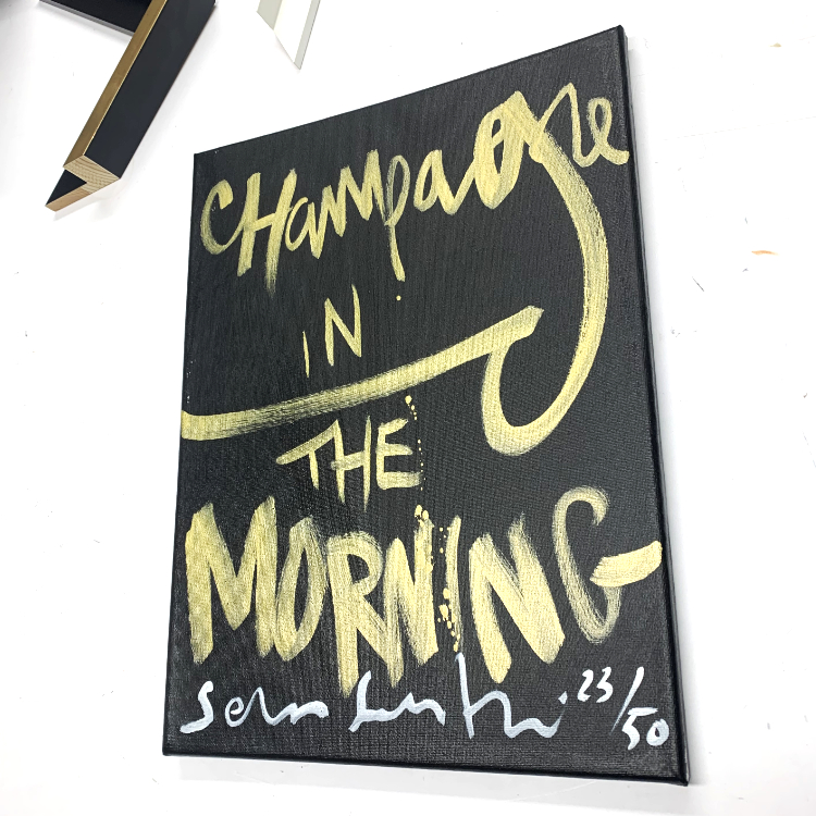 Beginsituatie: doek zonder lijst