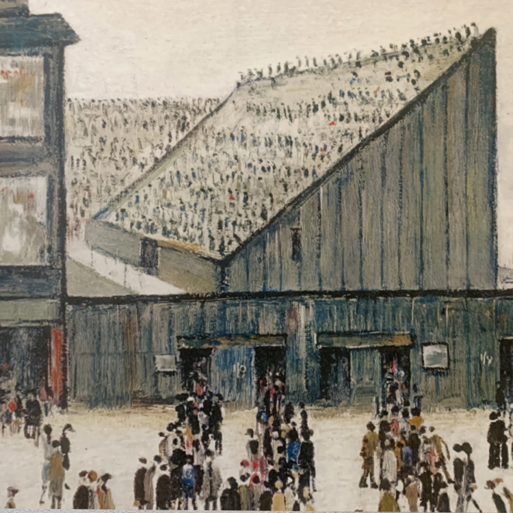 Detail van de houten tribunes