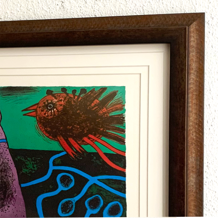 Zijaanzicht lijstprofiel en gelaagde passe-partout