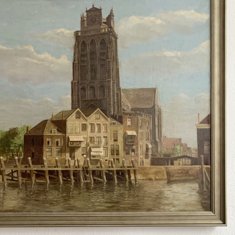 Detail van lijstprofiel bij schilderij